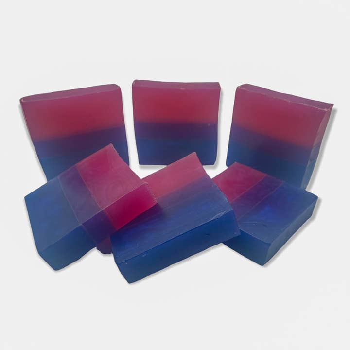 Bisexual Pride Flag Soap for wholesale by Zappy Bath and Body