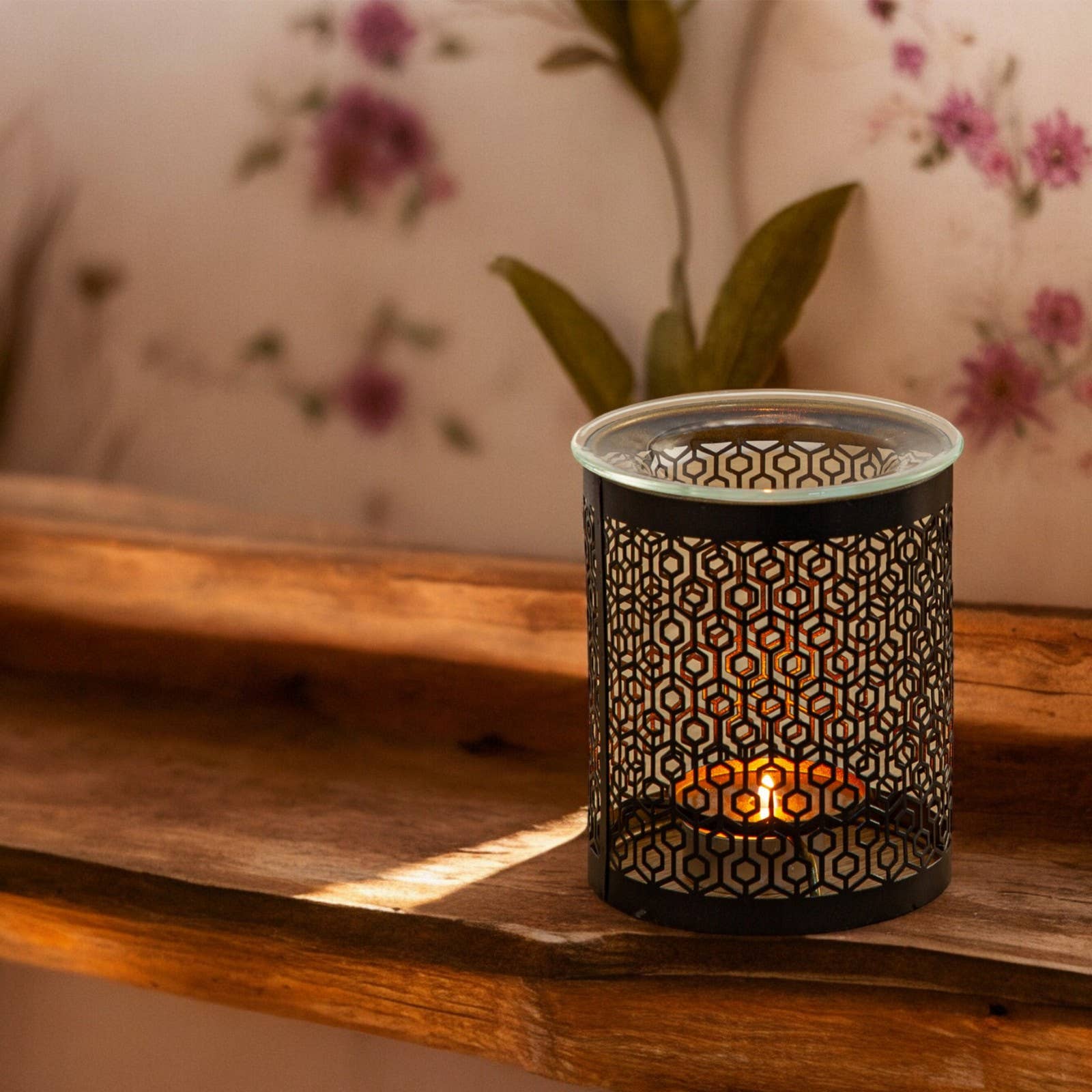 Zen'Arôme - Wholesale Oil Warmer - Metal Cutwork Incense Burner with Glass Dish Le Parfait7