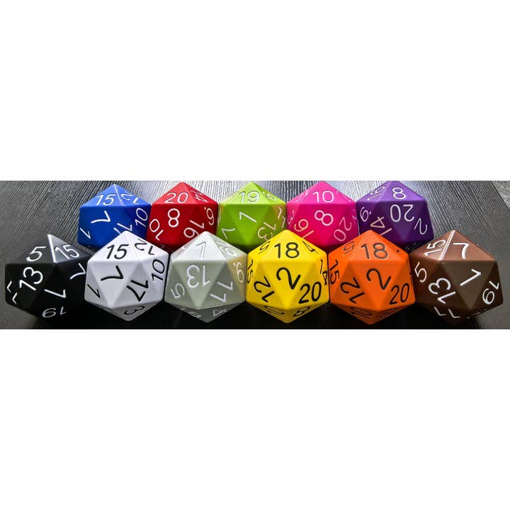 Cultivation Games - Wholesale Dice - Big Foam Dice 4 inch D20's (11 colors) by Zucati12