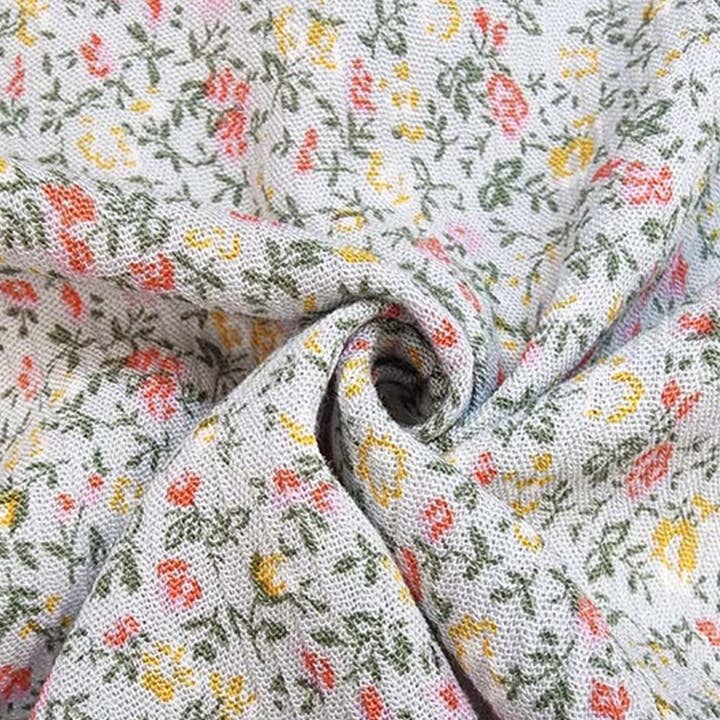 Gray Orange Crinkle Rayon Fabric for Stylish Blouses 50/52" for wholesale by Radyan Fabrics