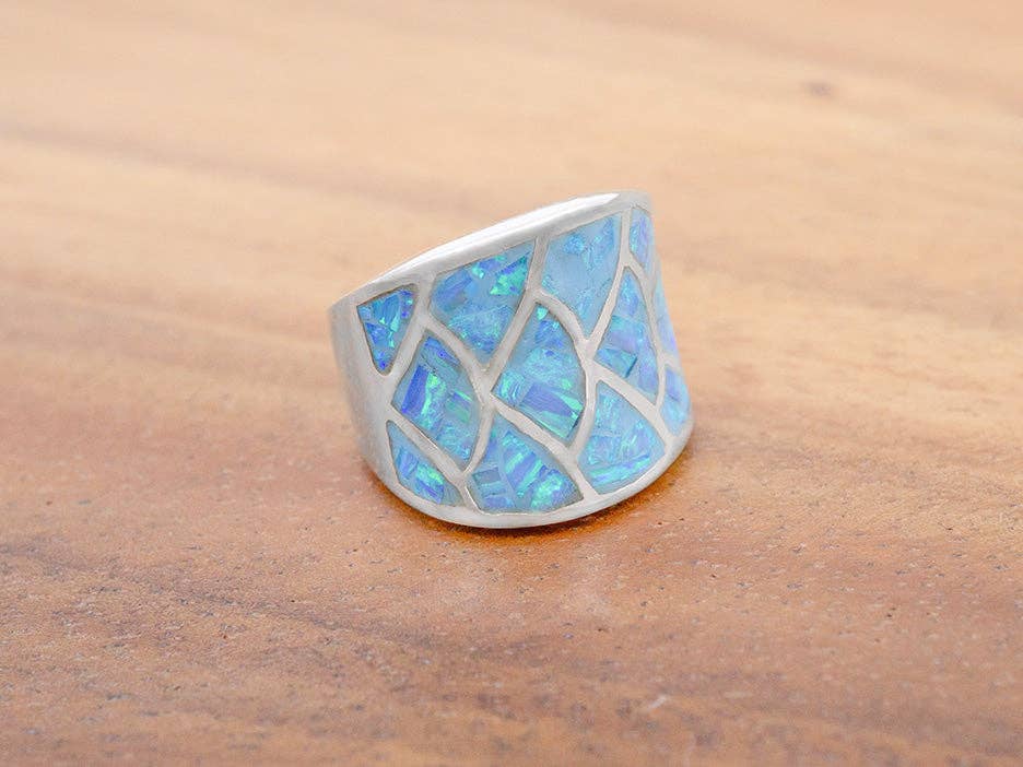 Opal Mermaid Ring, Blue for wholesale on Faire0