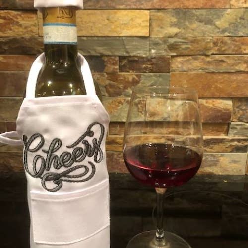 Wine Bottle Apron- New Years- Cheers for wholesale by All Aboard Party Headquarters