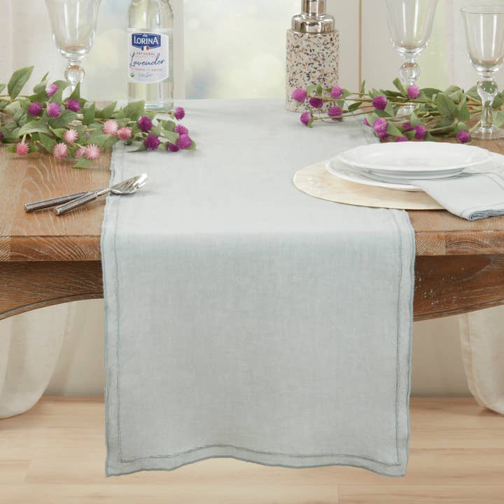 Saro Lifestyle - Wholesale Table Runner - Stonewashed Overlock Edge Table Runner3