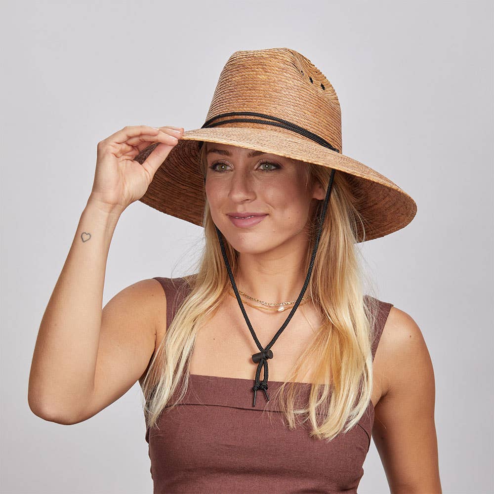 American Hat Makers - Wholesale Straw Hat - Unisex - Mexican Palm Lifeguard Sun Hat - Style Marlin2