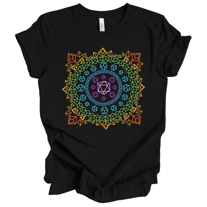 Camiseta Dice Mandala DnD Fantasy Dungeons por atacado de Two Wizards Workshop