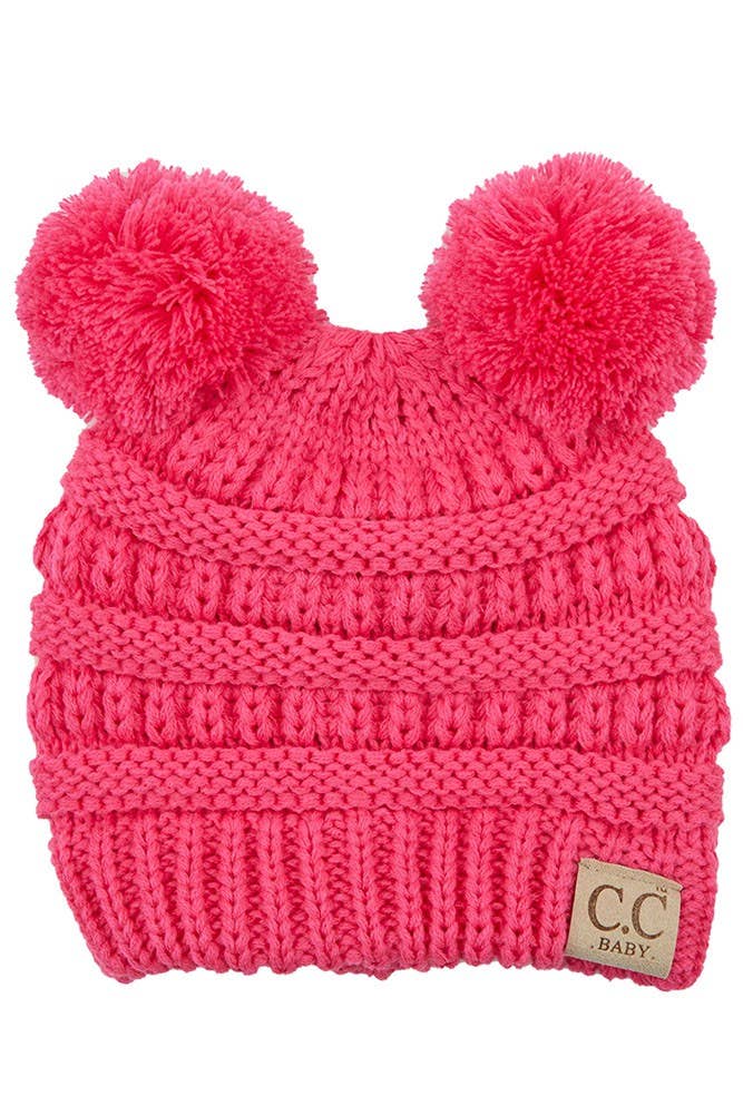 Hana - Venta al por mayor Gorro de lana - Niños - Gorro de punto C.C Baby con pompones dobles11