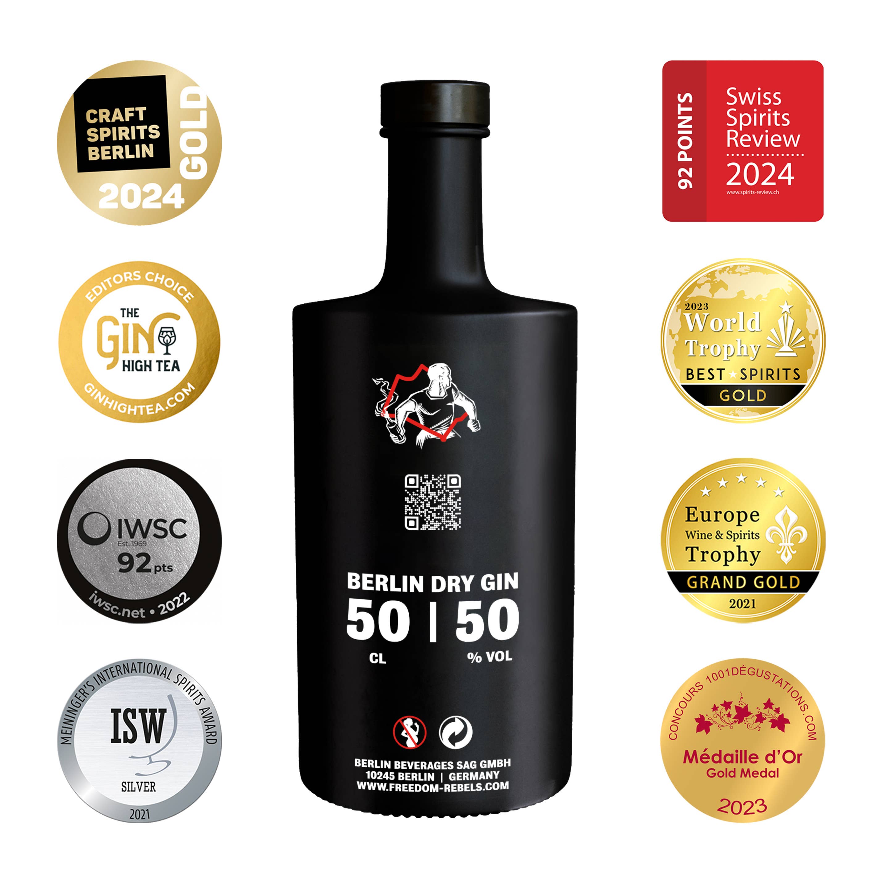 BERLIN BEVERAGES SAG GmbH – Großhandel Gin – FREEDOM REBELS GIN I 500 ml
Preisgekrönter London Dry Gin2