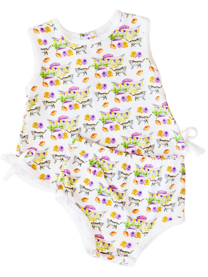 Finn + Rae Co - Wholesale Clothing Set - Baby - Tiger Touchdown Stadium Diaper Set