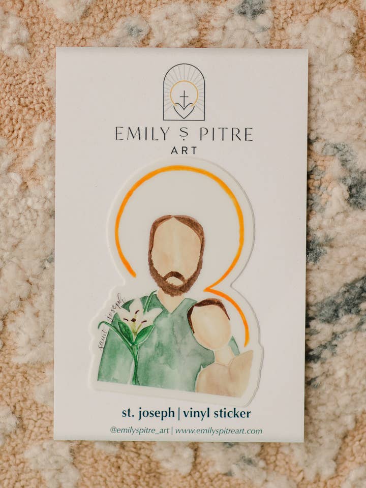 St. Joseph Sticker for wholesale by Emily S Pitre Art