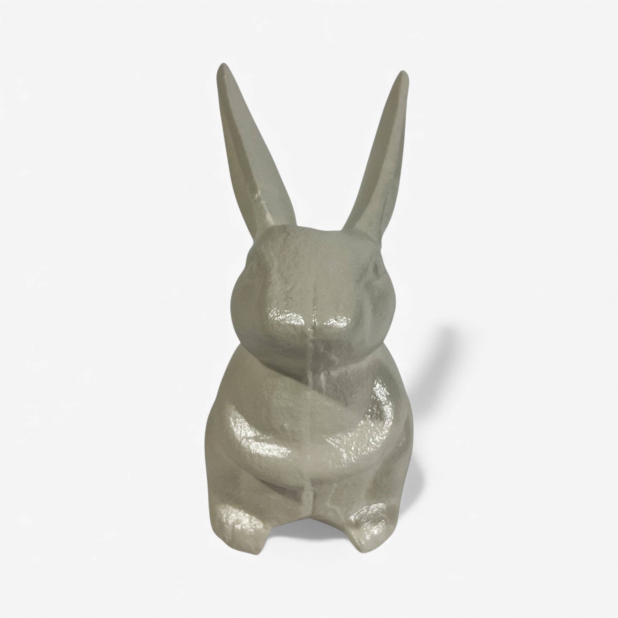 Iron & Blossom – wholesale Dekorativ statyett – Kaninstaty i gjutjärn kräm trädgårds- eller inredningsdekoration3