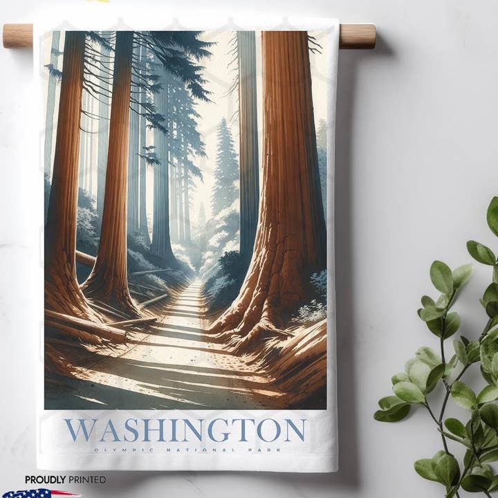 Washington Landmark & Landscape Aquarel keukenhanddoek voor wholesale door ADDLE iNK