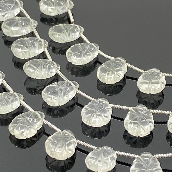 10 pezzi di perline in quarzo trasparente intagliate, perline in quarzo trasparente intagliate a forma di pera per creazione di gioielli, 13x9mm - 14x10mm per la vendita all'ingrosso da parte di Akstar Gems