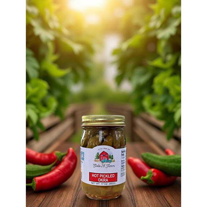 State 28 Farm - Vente Légumes marinés - Gombo mariné épicé - 17 oz