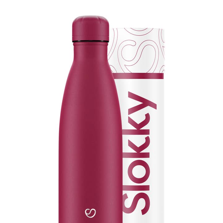 Bouteille thermos rose mat avec bouchon - 500 ml pour la vente par Slokky