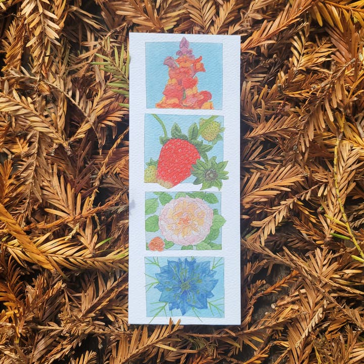 Flower Portrait watercolor bookmark for wholesale by Mira Eagle Creations
