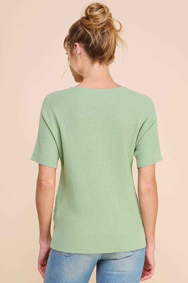 Allie Rose - Vente Haut en maille – femme - Haut en tricot doux à texture mini-chevron11