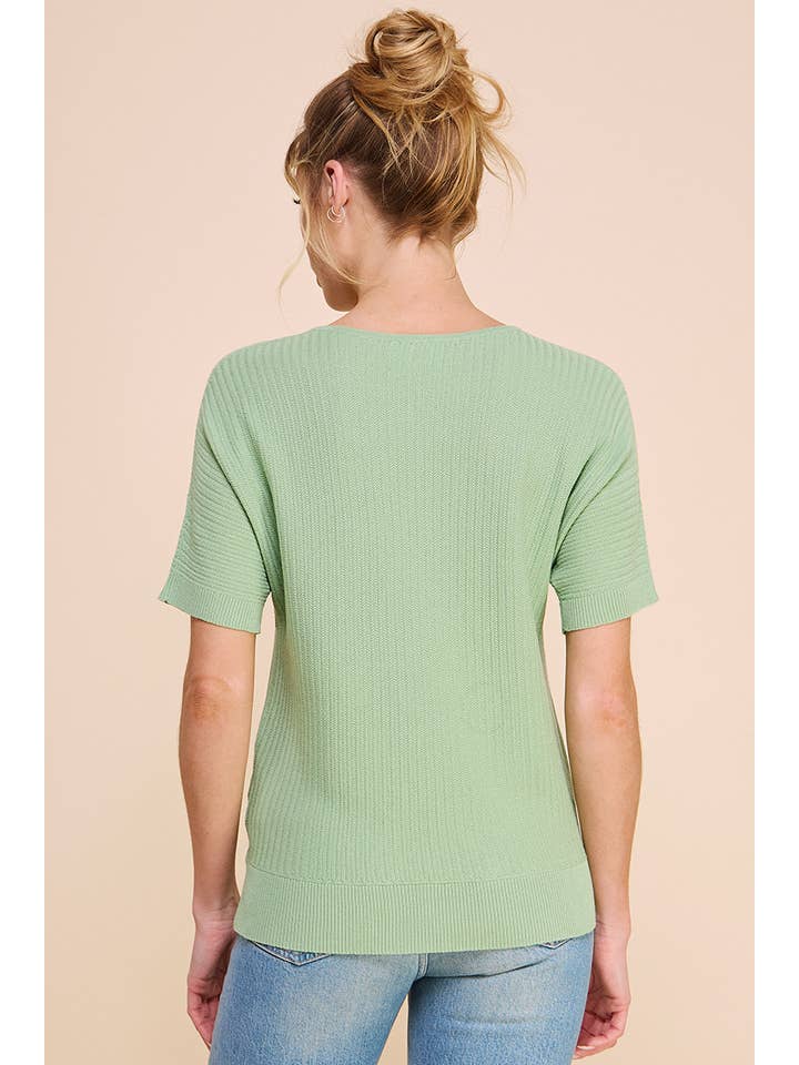 Allie Rose - Vente Haut en maille – femme - Haut en tricot doux à texture mini-chevron11