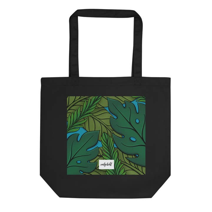 Tropical Leaves Print Tote Bag for wholesale by emilyckohl