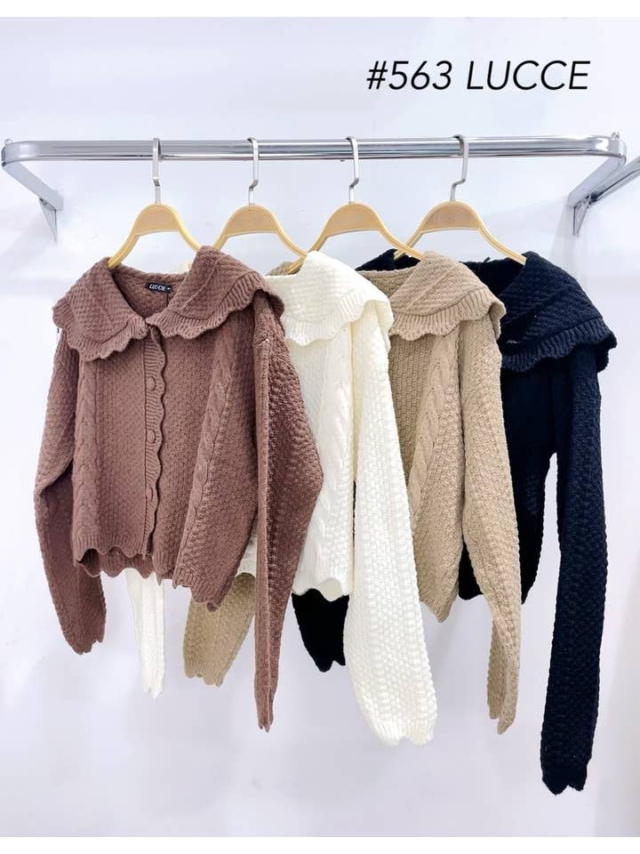 LUCCE - Wholesale Cardigan - Women's - Chunky knit cardigan - 5637