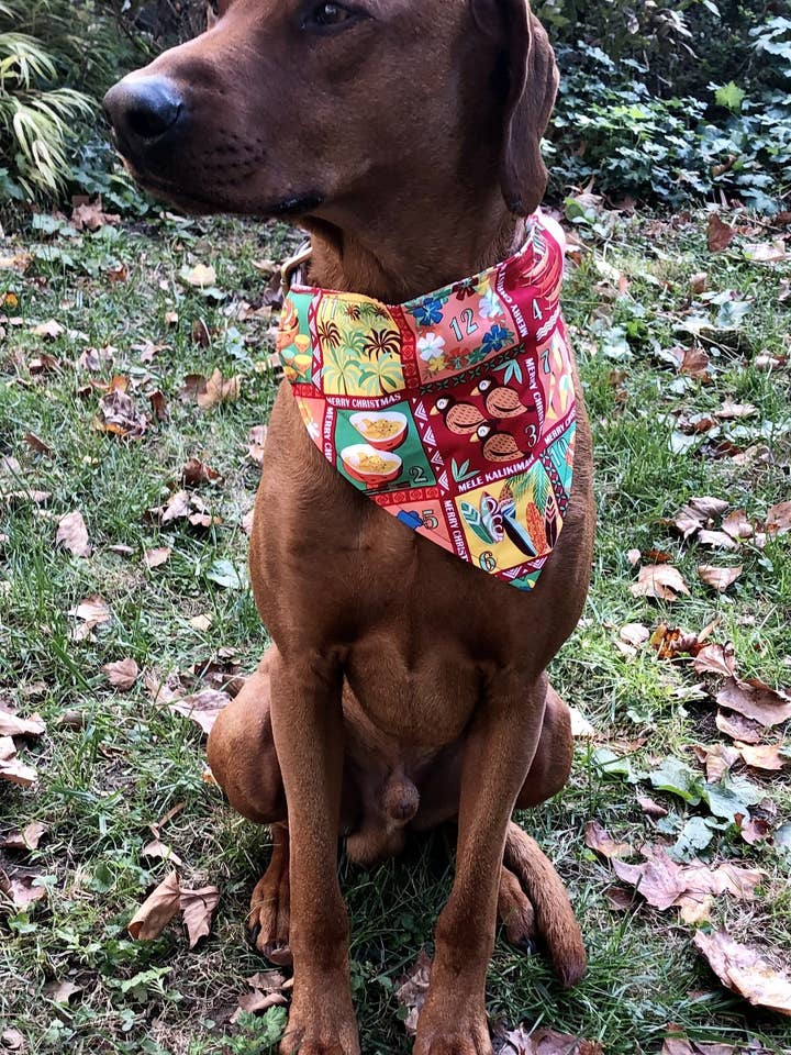 12 Days of Hawaiian Christmas Bandana for wholesale by Koa's Ruff Life