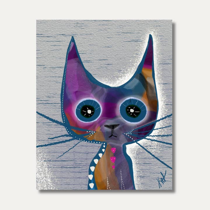 Art Prints 8x10 - Giclée - Multicolor Cat - Unframed for wholesale by Wild Thorn Collective