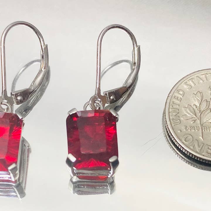 E40810L Mt St Helens Red Helenite Dangle Earrings for wholesale by Twan Kee Jewelry