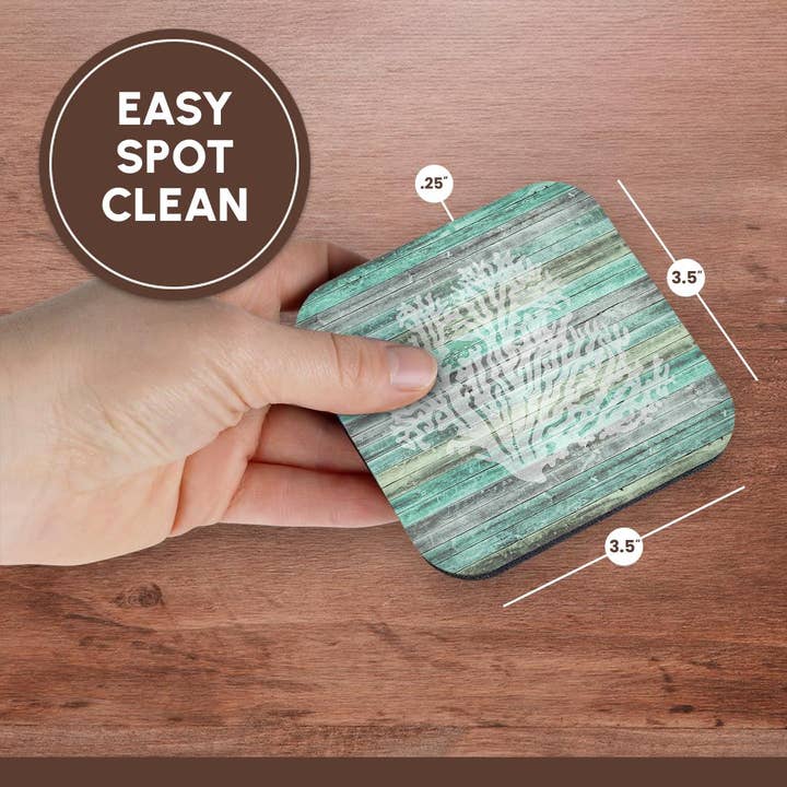 3dRose - Wholesale Coasters - 3dRose, A rustic weathered coastal and nautical coral design for beach decor., Coaster13