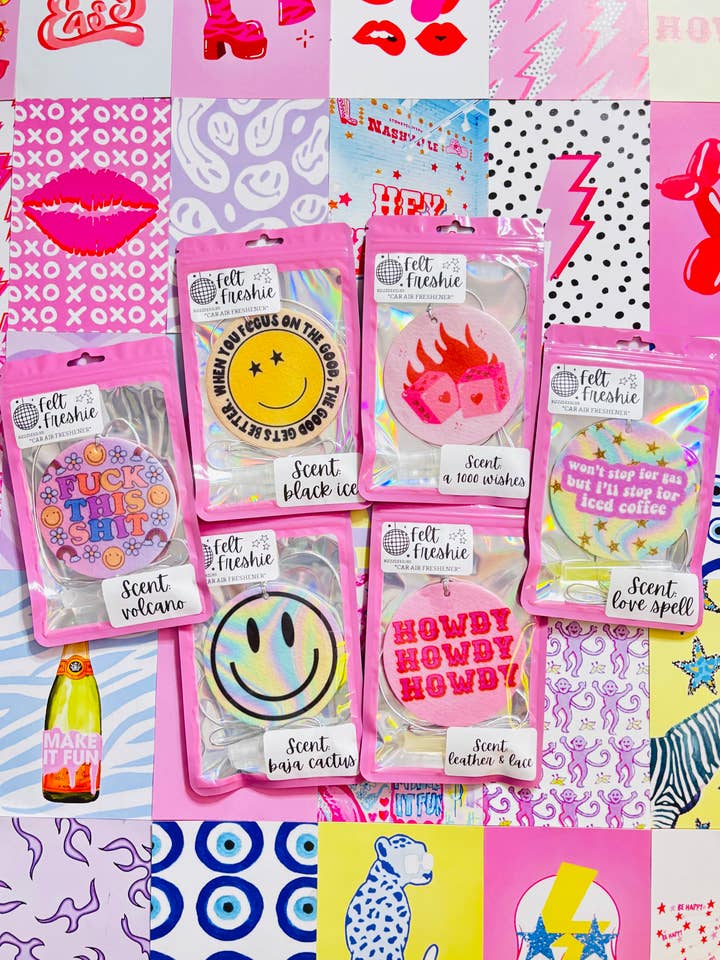 Désodorisants en feutre sur le thème de Preppy Girly | lot de 6 pour la vente par Bizzz Designs