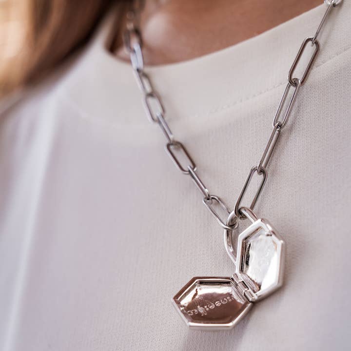 This is Eden - Wholesale Pendant/charm necklace - Don't Give Up Locket Necklace Bundle - White Gold6