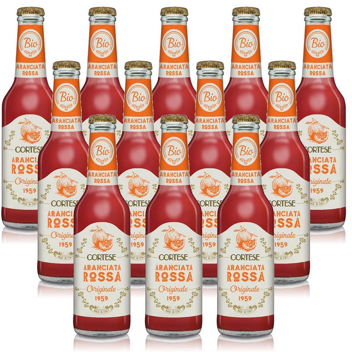 Metina SAS - Vendita all'ingrosso Bibite/bevande gassate - Aranciata Rossa Bevanda Biologica analcolica Cortese 27,5 cl