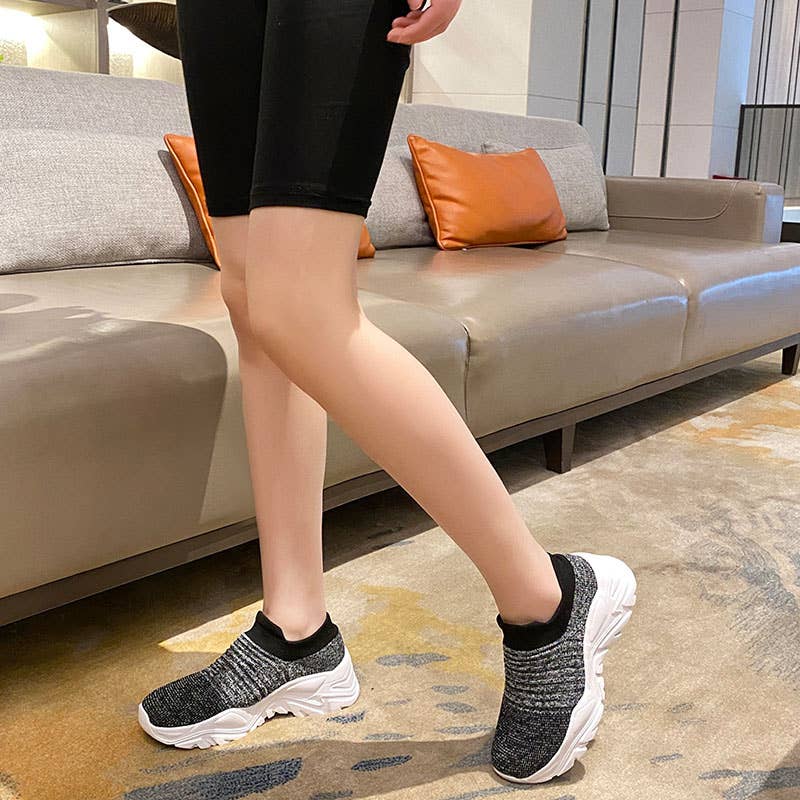 Calseosvic - Wholesale Lifestyle Sneakers - Women's - Women's Chunky Running Fashion Fly Knit Sport Sneakers Shoes1