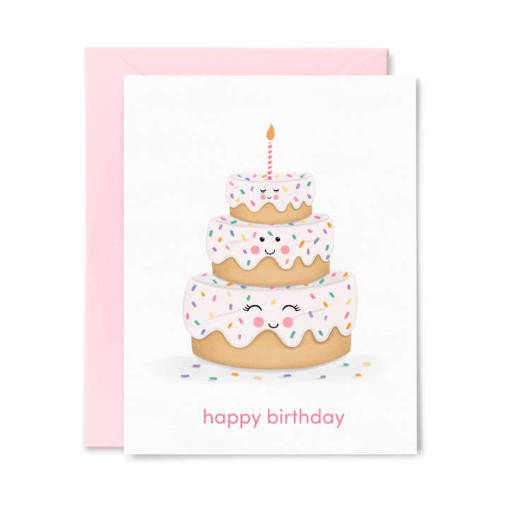 Cute Cake | Birthday Greeting Card for wholesale by The Pretty Pink Studio