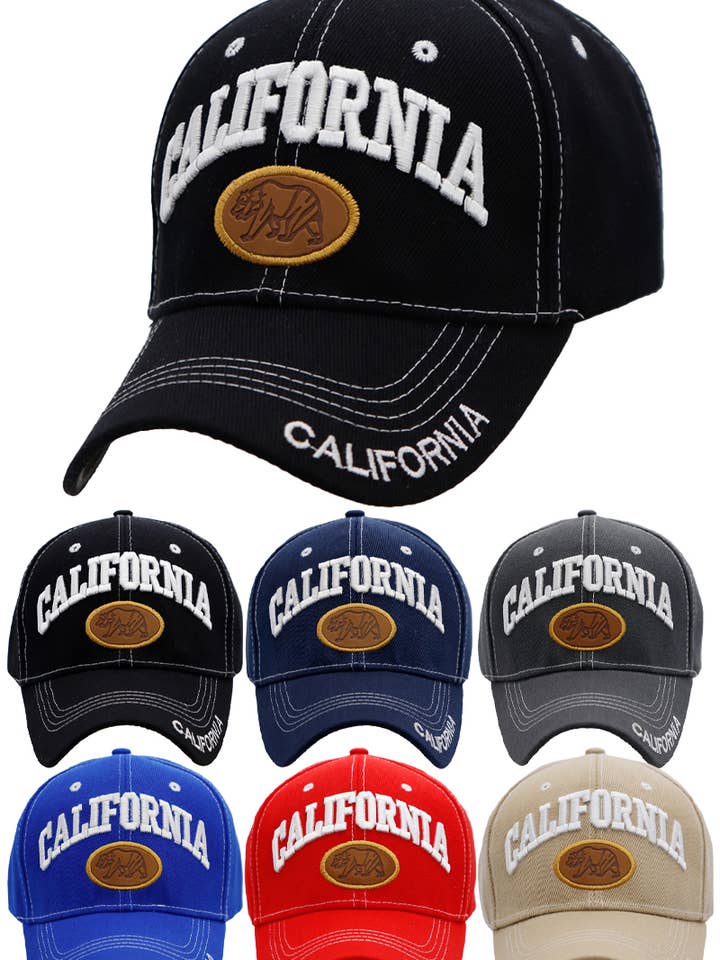 California Arc-Logo-Baseballkappe mit kontrastierender Naht für den Großhandel von Cap Zone