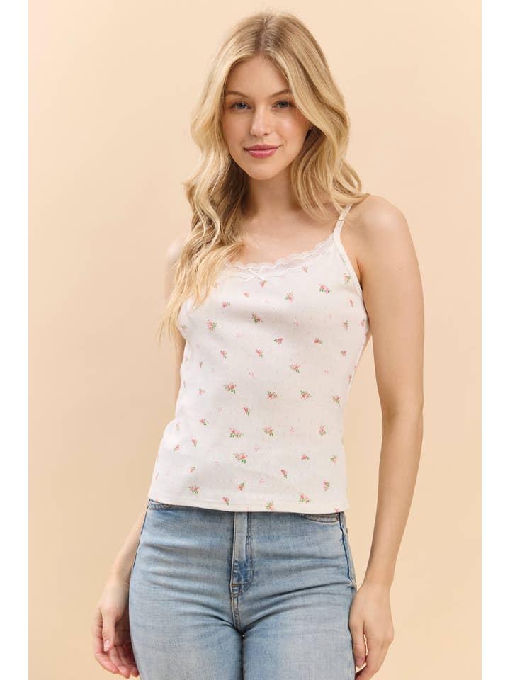 Heart & Hips - Wholesale Camisole - Women's - JC54289P - LACE TRIMMED BOW TIE CAMISOLE TANK4