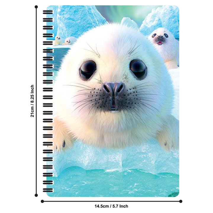 Deluxebase - Wholesale Notebook - 3D LiveLife 80 Page 6" x 8" Notebooks - Seal Pups
