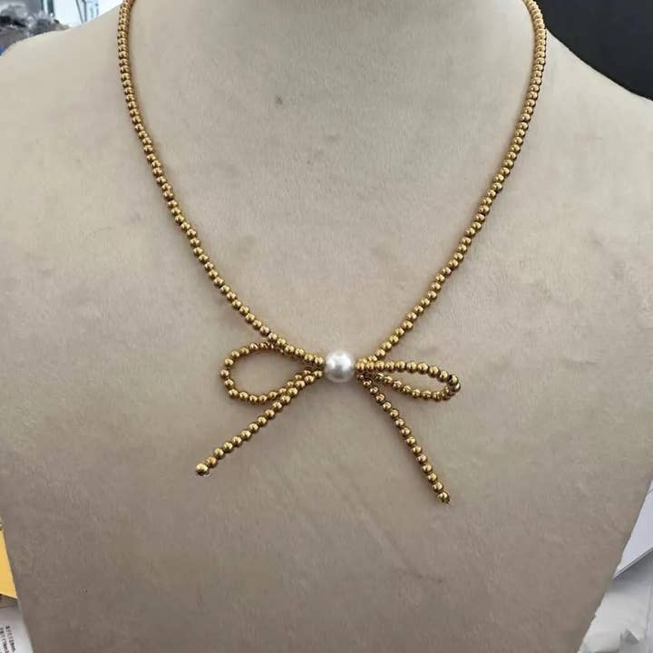 Farah 18k Gold Beaded Necklace ~ Deep South Originals for wholesale by Deep South Originals Inc.