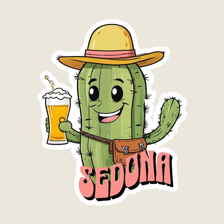 Shoreline Summit – wholesale Sticker – Happy Hour Cactus Custom Souvenir Sticker (D1014)0