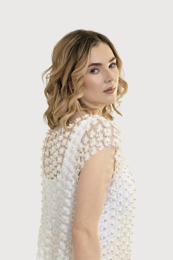 SAACHI - Wholesale Blouse - Women's - Floral Shell Pearl Capelet22