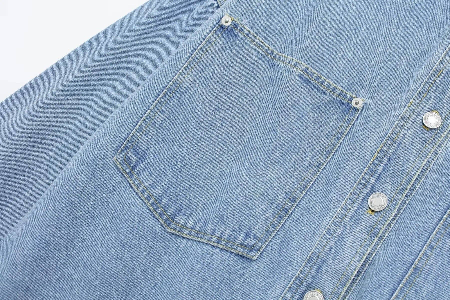 As Shown European Summer Denim Shirt Jacket  Chic  Cool for wholesale on Faire15