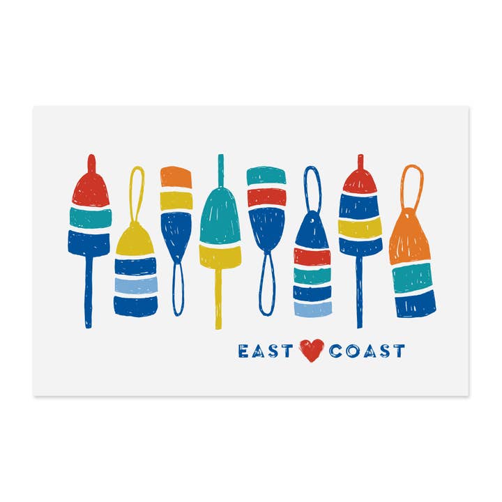 East Coast Buoys Postcard for wholesale by Inkwell Originals