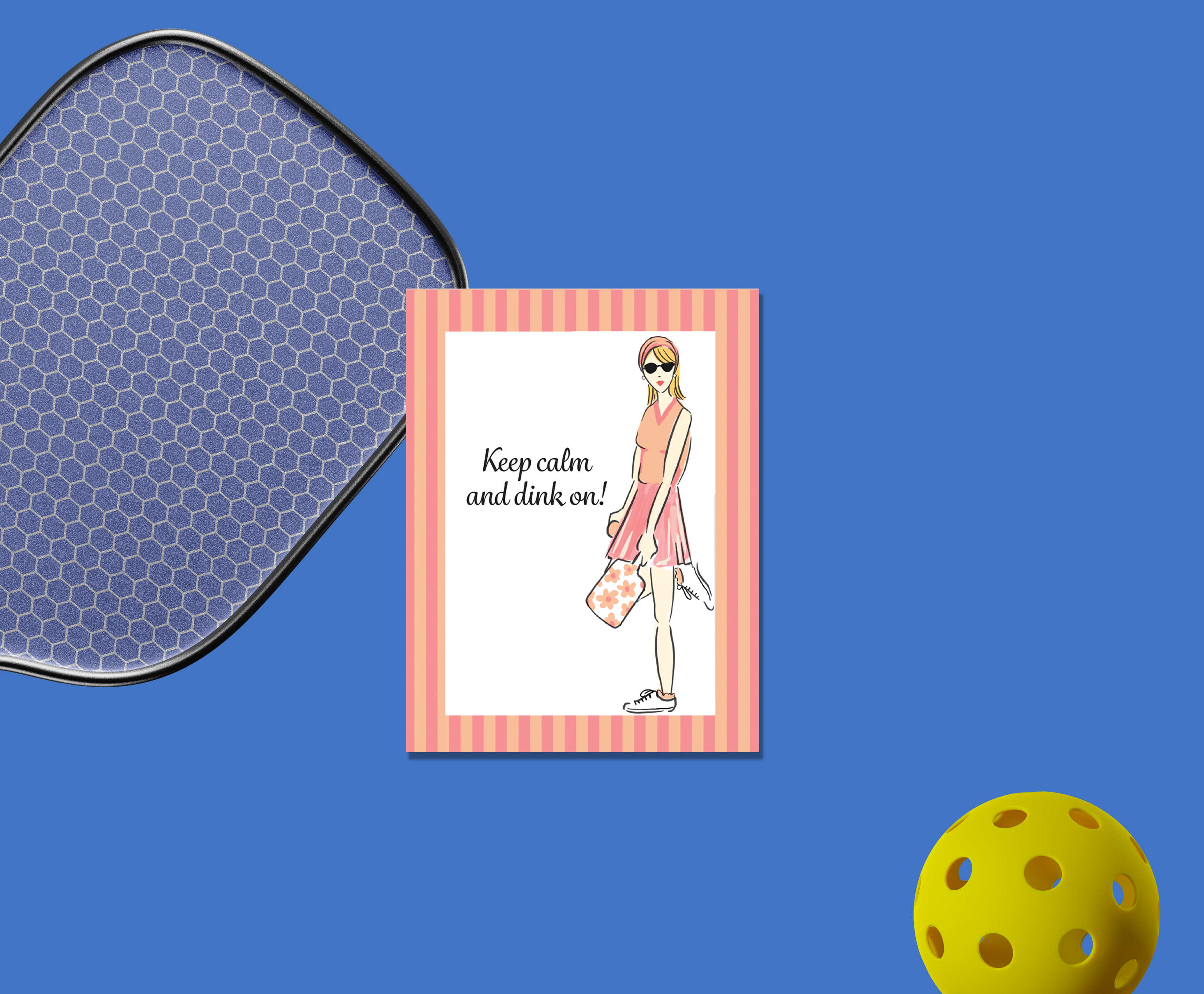 Dawn of Designs - Wholesale Stationery/Notecard Set - Women's Pickleball Boxed Card Set- 4 cards 6