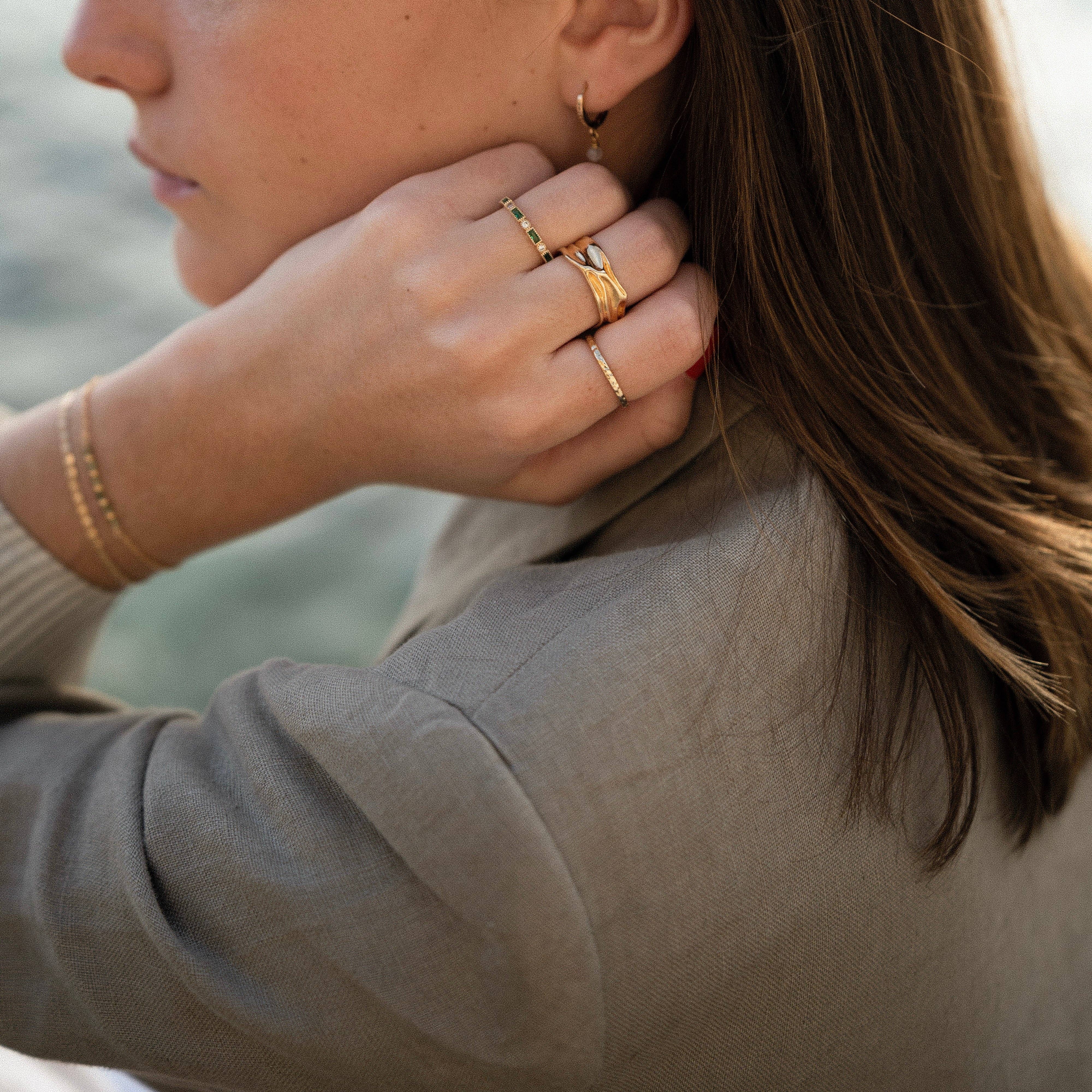 Meora Paris - Wholesale Band/Stacked Ring - 18k Gold Plated Ocean Ring3