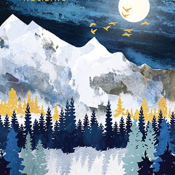 Calypso Cards LLC - Wholesale Everyday Greeting Card - MOONLIT SNOW HOLIDAY GREETING CARD 4.5 x 6.25"