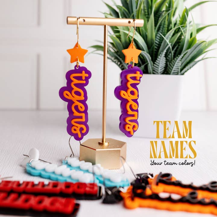 Sports Team Earrings - Team Name Earrings for wholesale by Aspen and Lark