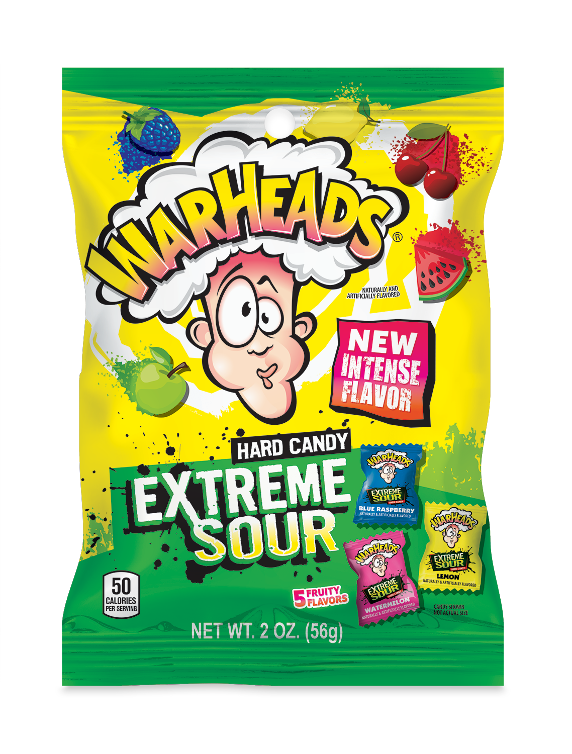 Shop The King - Wholesale Hard Candy - Warheads Exteme Sour Candy Peg Bag 2 oz0