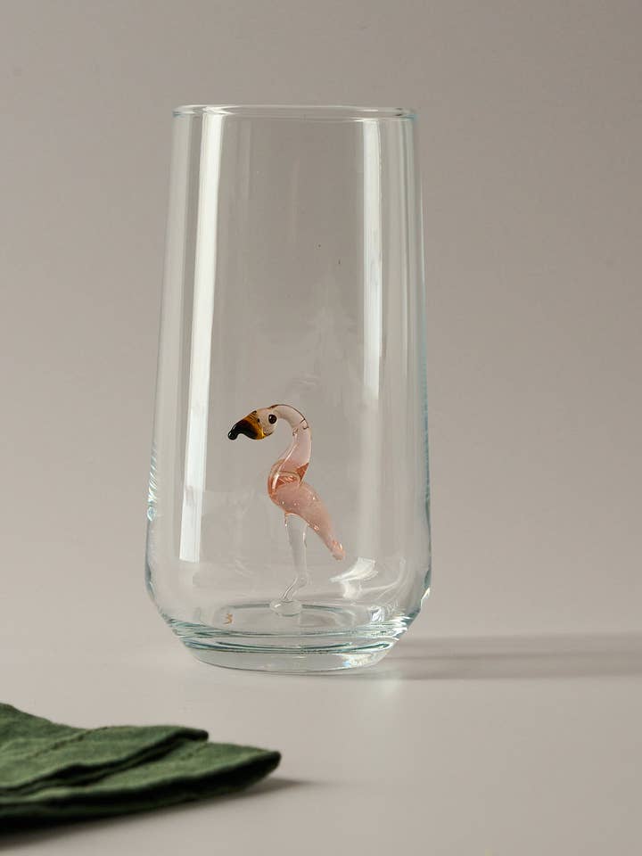 Cocktail Glass with a Flamingo inside, for wholesale by Glamuran Berlin