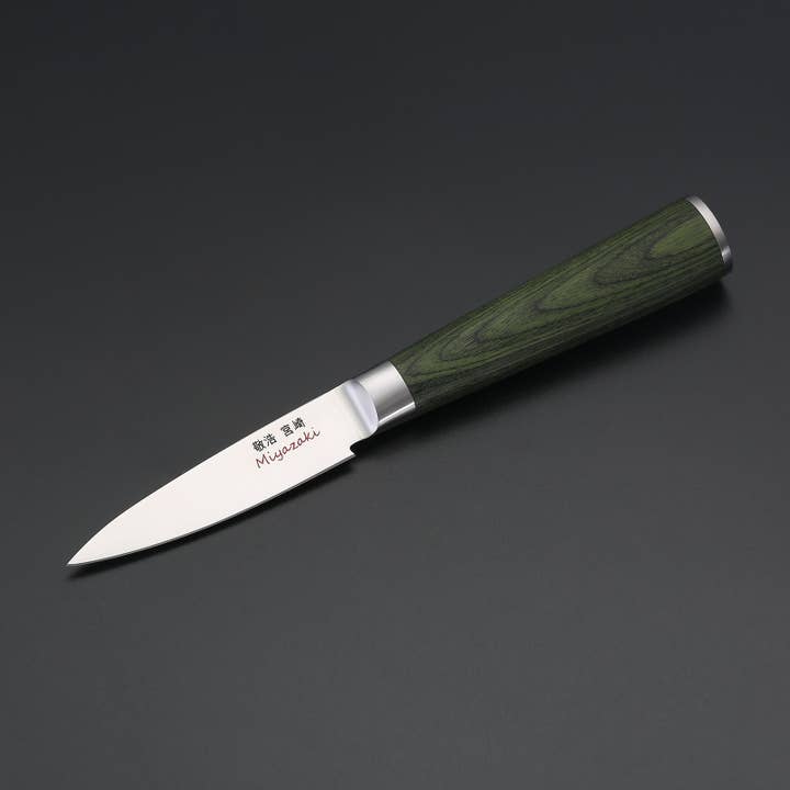 Ed Mahony - Wholesale Kitchen/Utility Knife - Miyazaki Kodawari-Paring knife 3.5”, green pakka wood handle
