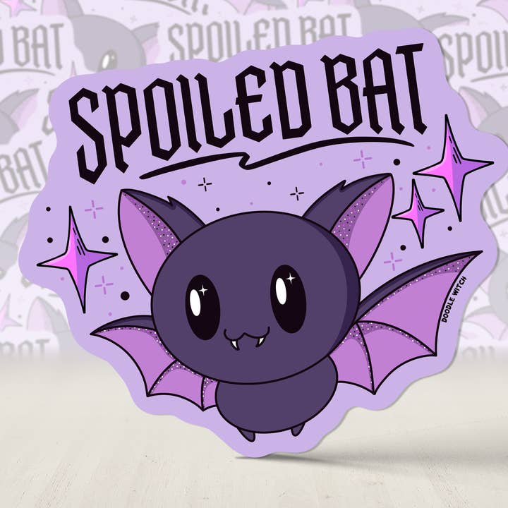 Spoiled Brat Bat Sticker, Bat Sticker, Spooky Sticker for wholesale by DoodleWitch