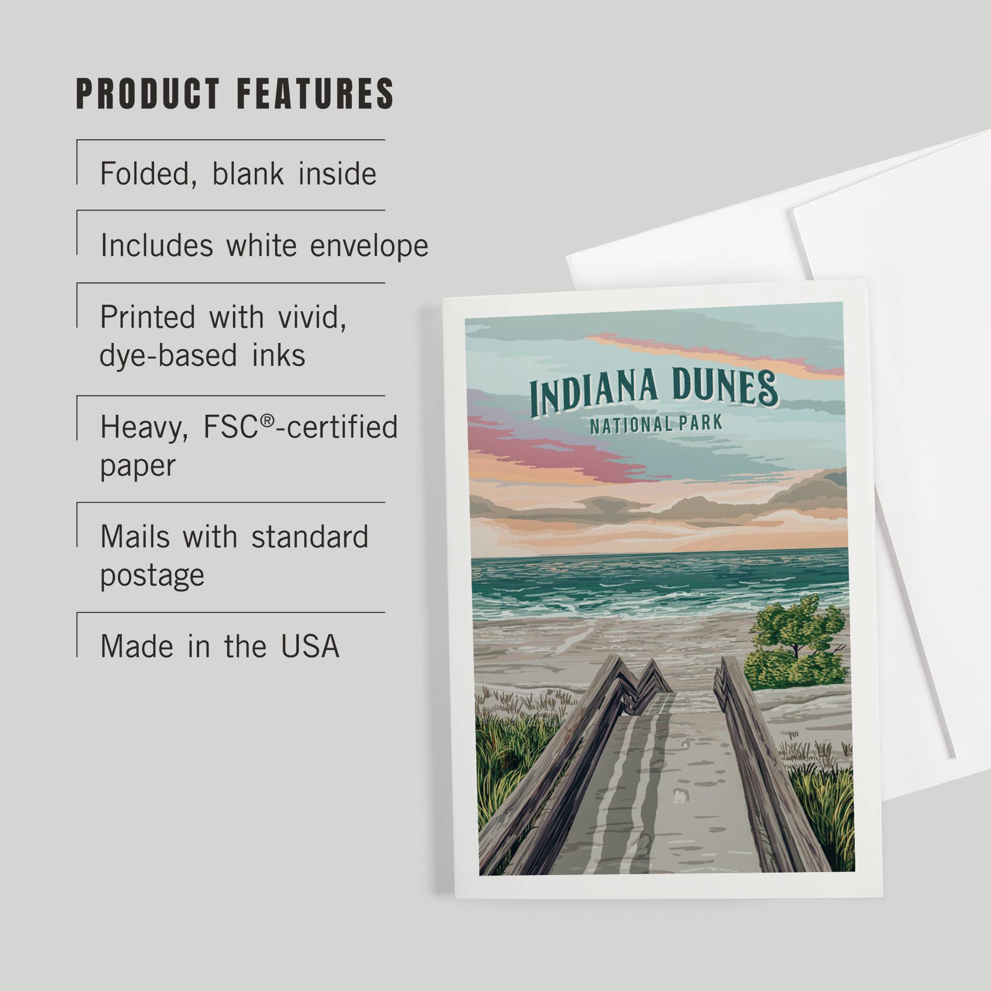 Lantern Press - Wholesale Everyday Greeting Card - GREETING CARD Indiana Dunes National Park, Indiana2