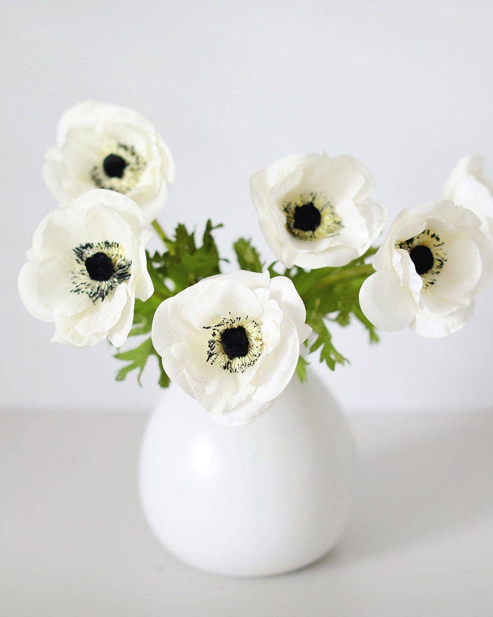 Prestige Botanicals - Wholesale Artificial Flowers - Real Touch White Anemone 17.5”1